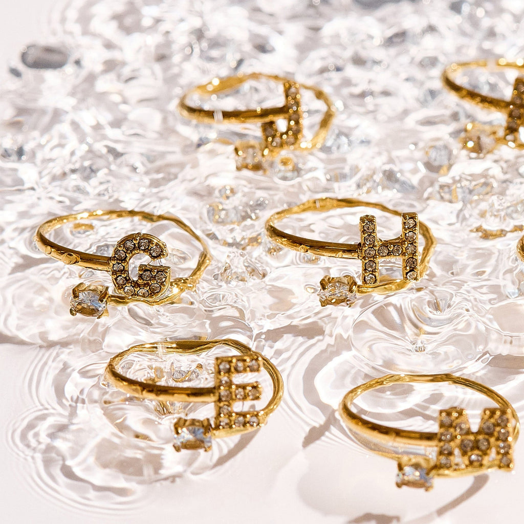 Sparkle Initial Wrap Ring