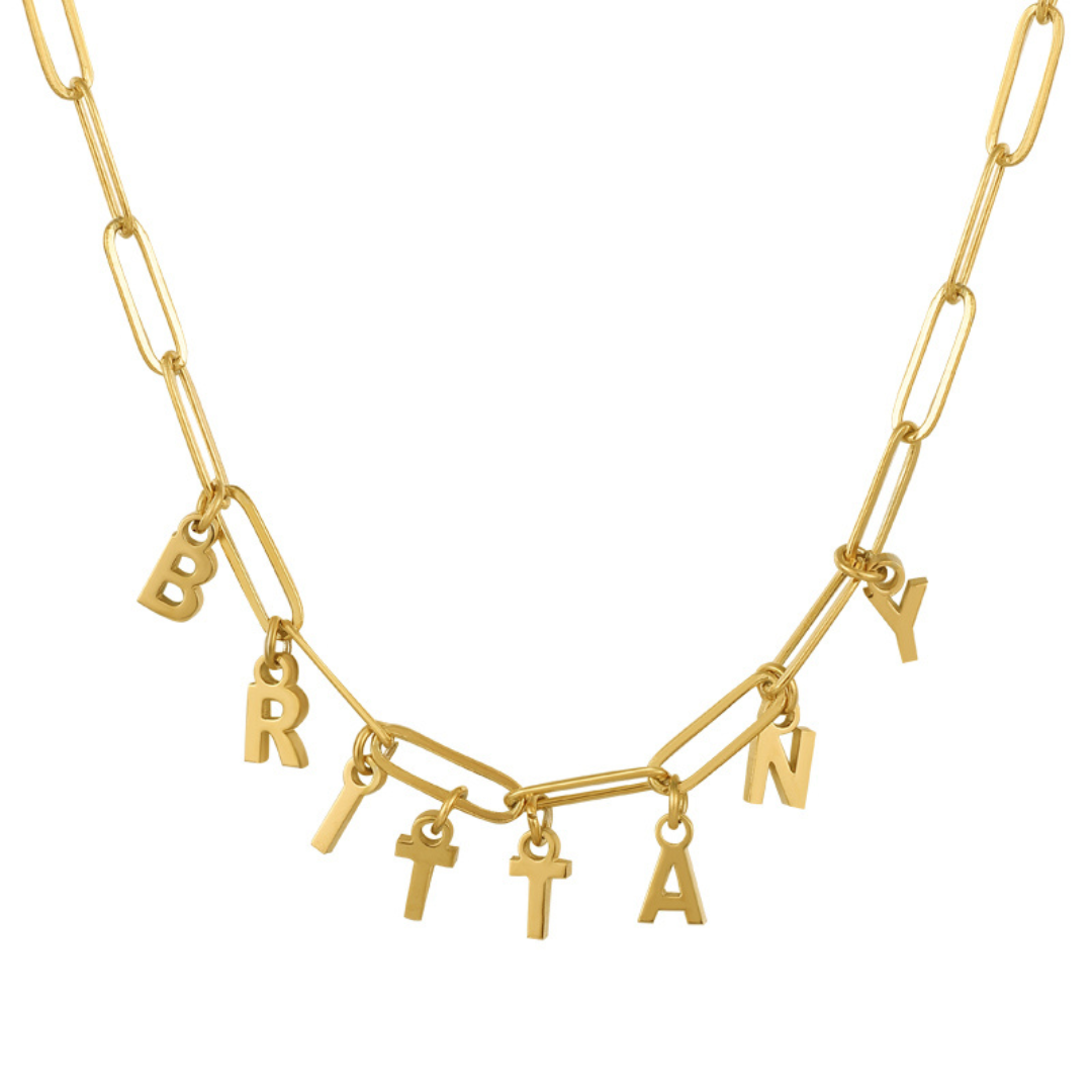 Custom/Personalized Link Letter Necklace - EVRYJEWELS