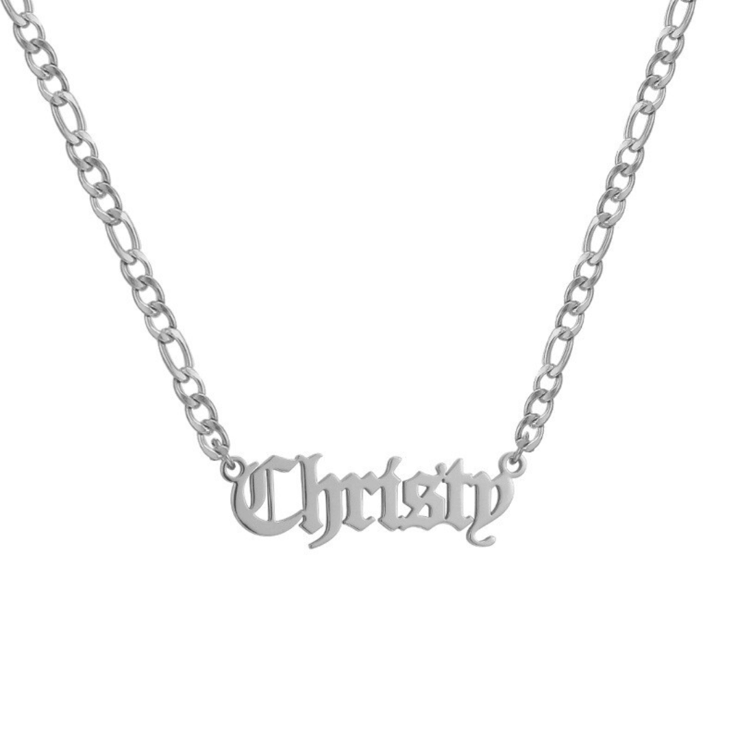 Custom/Personalized Nameplate Figaro Necklace - AQeCom