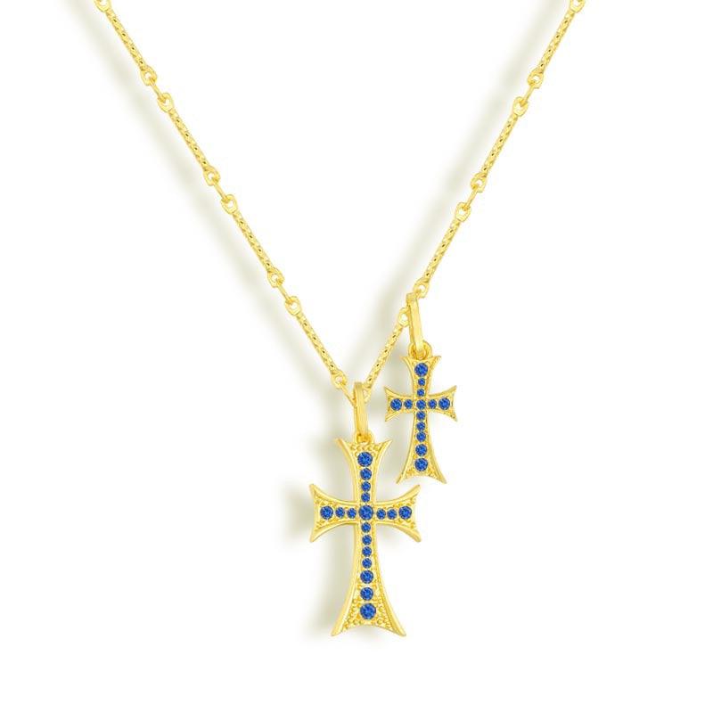 Double Cross Me Necklace - AQeCom