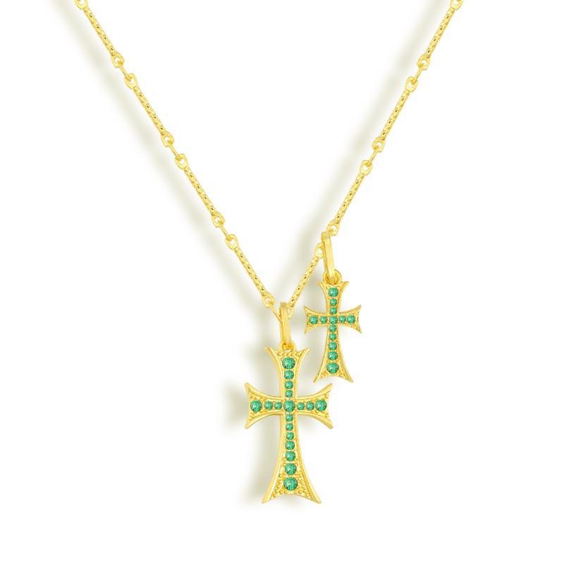 Double Cross Me Necklace - AQeCom