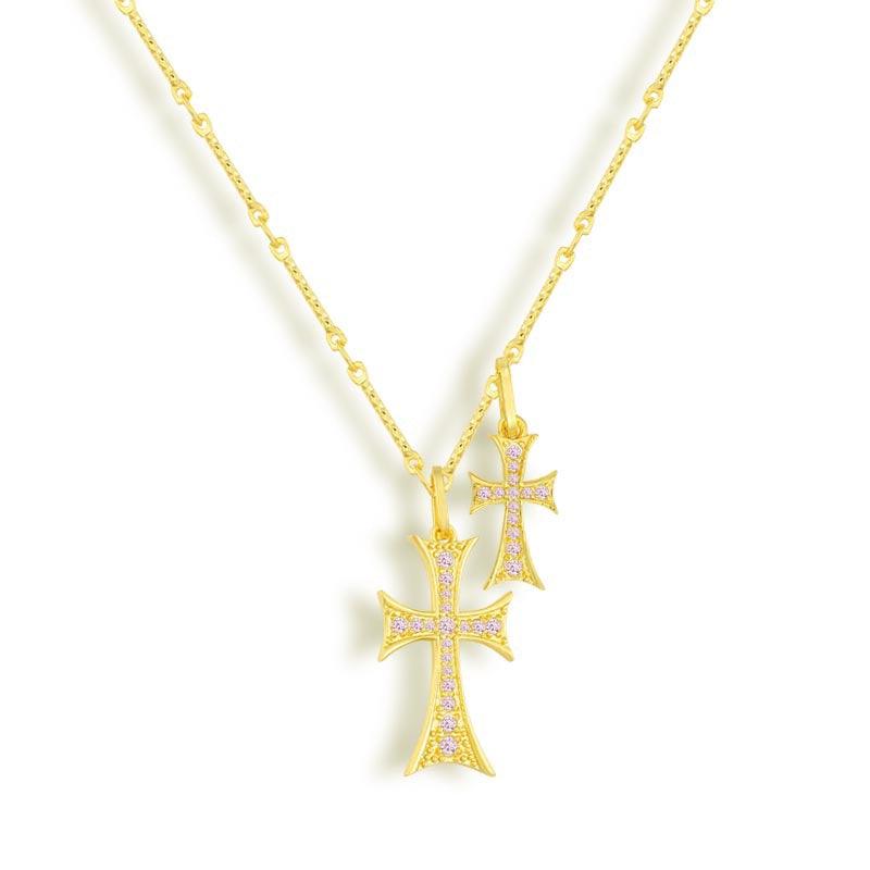 Double Cross Me Necklace - AQeCom